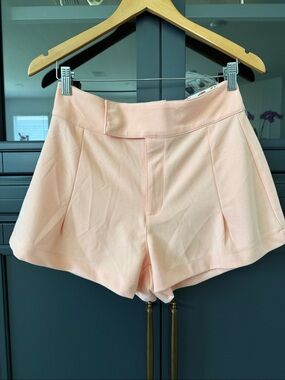 Sincerely Jules Pale Pink High-Waist Tailored Shorts